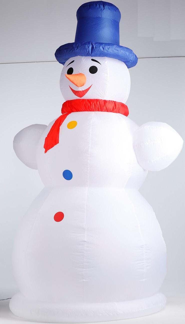 Новогодняя надувная фигура Снеговик в шляпе 3 м
